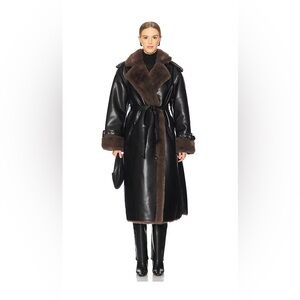 Bonded Faux Fur Trench Coat